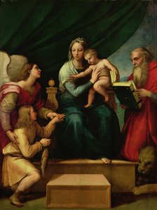 De Madonna van de Vis (De Madonna met de Aartsengel Gabriël en St. Hiëronymus) c.1513